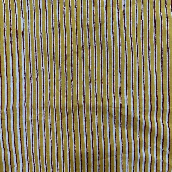 Readystock Hand block printed cotton creamy yellow 29601