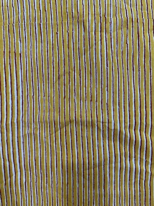 Readystock Hand block printed cotton creamy yellow 29601