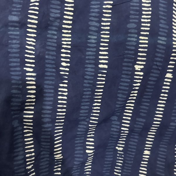 Readystock Hand block printed cotton blue indigo and white pattern 29608
