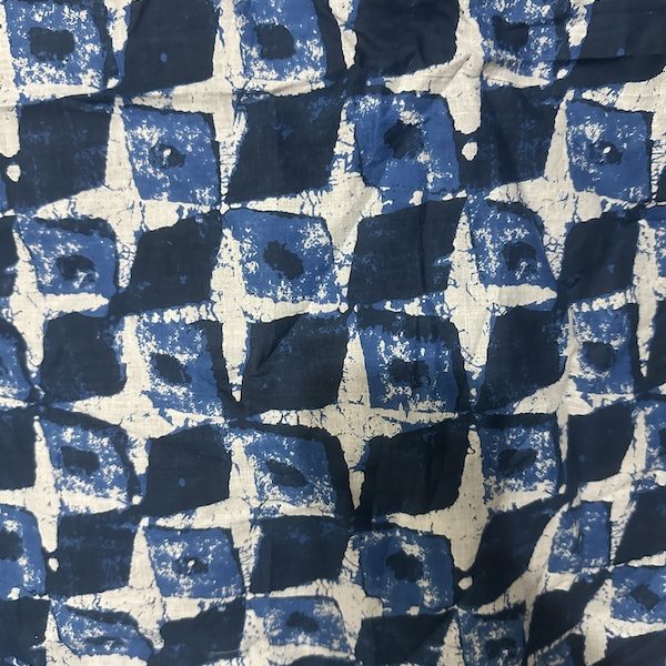 Readystock Hand block printed cotton blue indigo and white pattern 29606