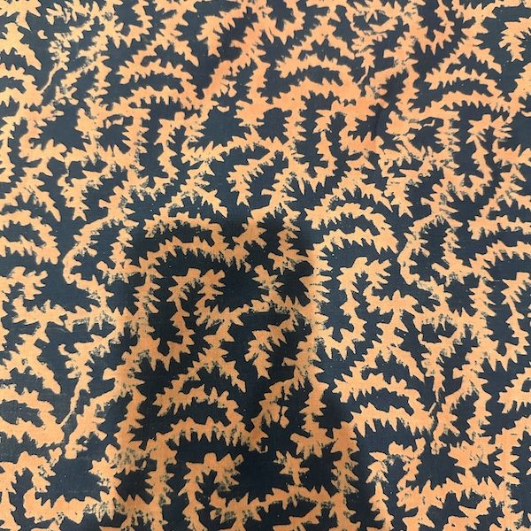 Readystock Hand block printed cotton blue and orange pattern 29617