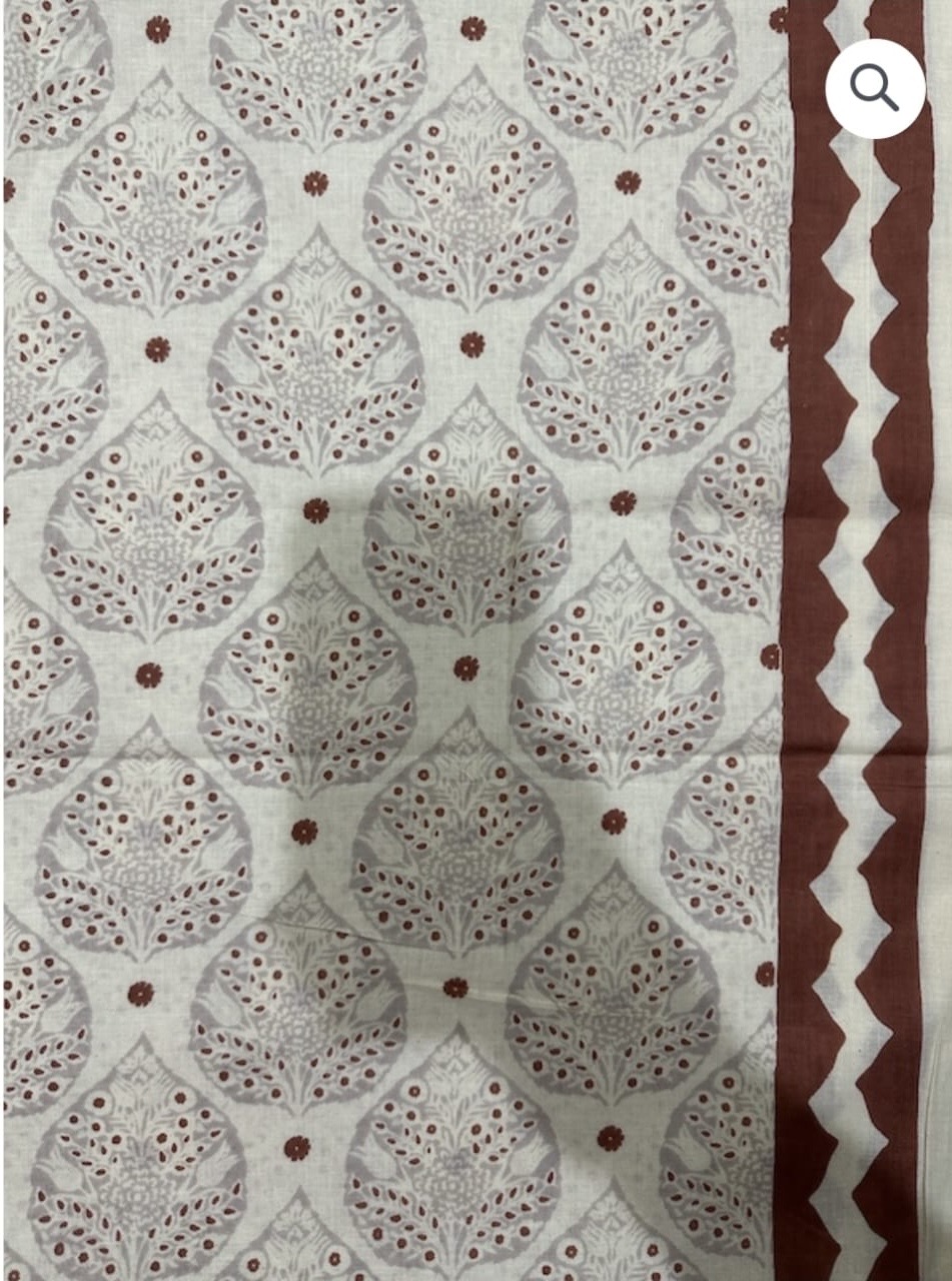 Readystock Hand block printed cotton kalamkari pattern 29632