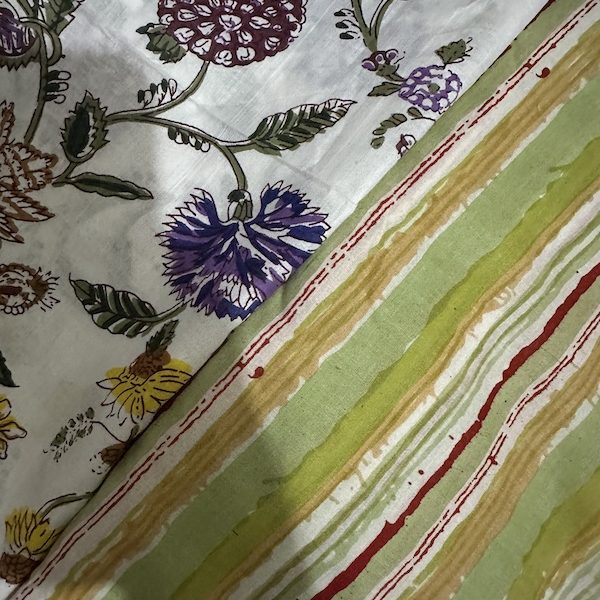 Readystock Mix and Match hand block printed cotton 22897