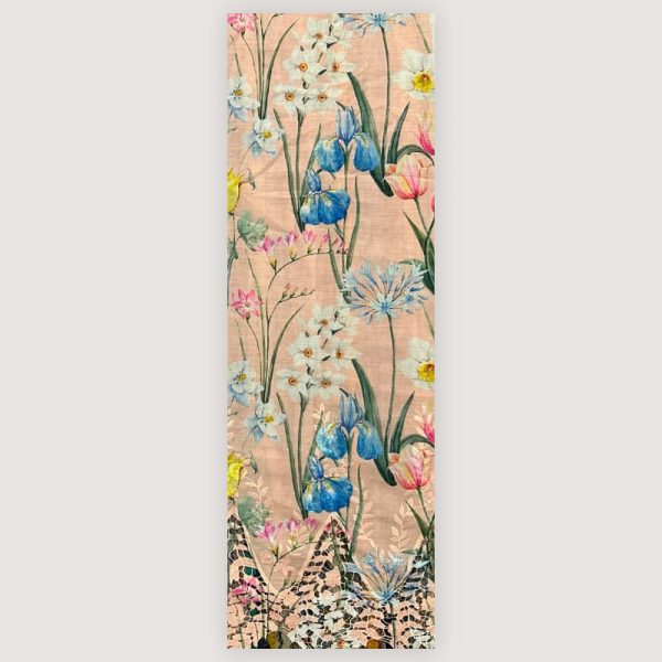 Pre-order printed lace embroidery printed cotton 9376