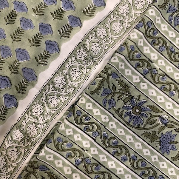 Readystock Mix and Match hand block printed cotton 22902